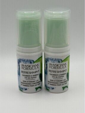 2 Physicians Formula Refreshmint Cucumber & Bamboo Eye De-Puffer stick